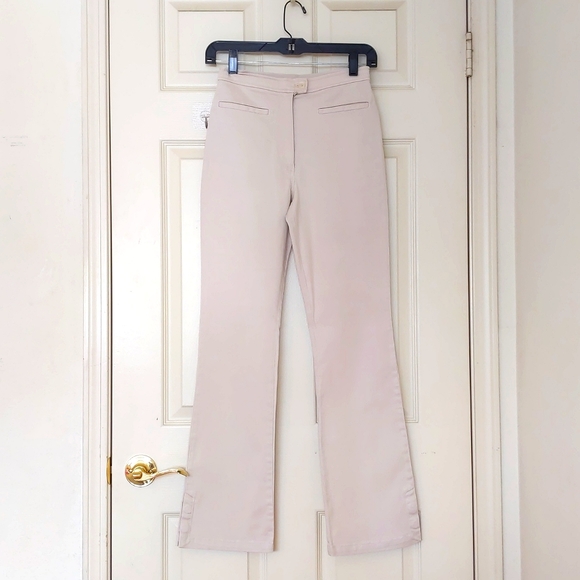 NWOT. Cotton and Lycra High-Waist Flare Leg Stretch Pant w/Side Button Opening. - Picture 7 of 8